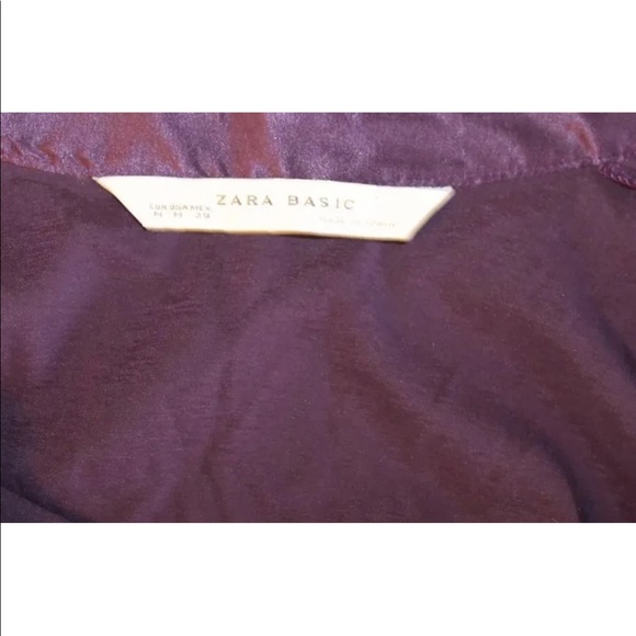 Zara Basic Women Long Sleeve Purple Blouse Shirt Top M - Picture 5 of 7